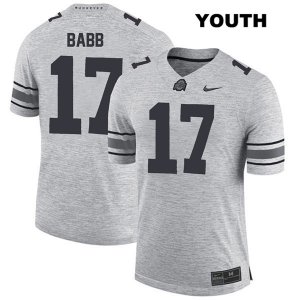 Youth NCAA Ohio State Buckeyes Kamryn Babb #17 College Stitched Authentic Nike Gray Football Jersey UA20B17DS